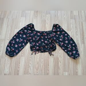 Wild Fable Floral Black Women's Top